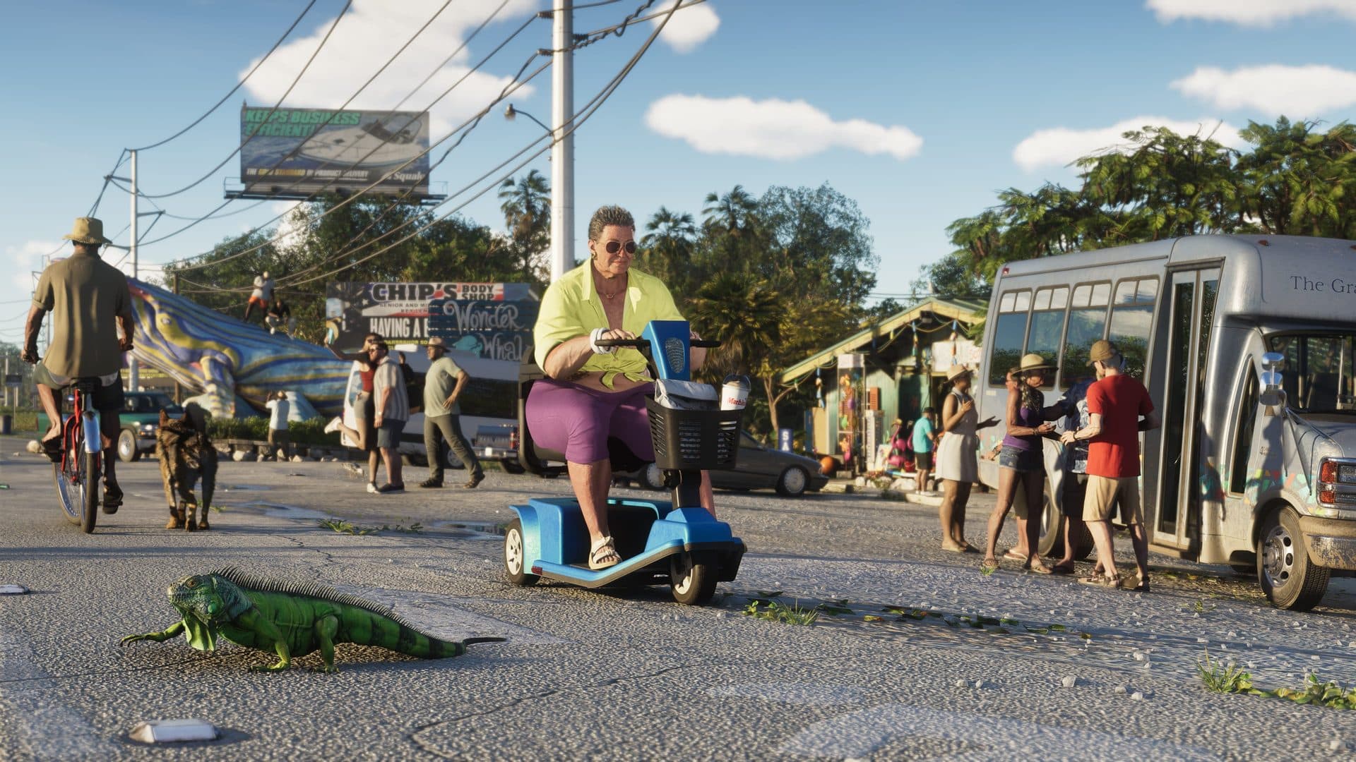 A Keys street scene, iguana included