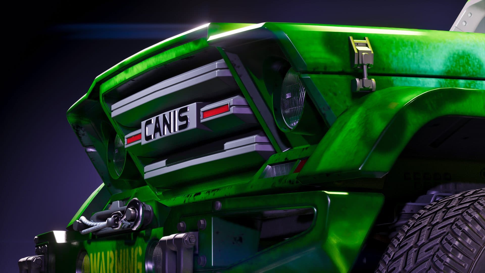 The grille, where the Canis badge is legible