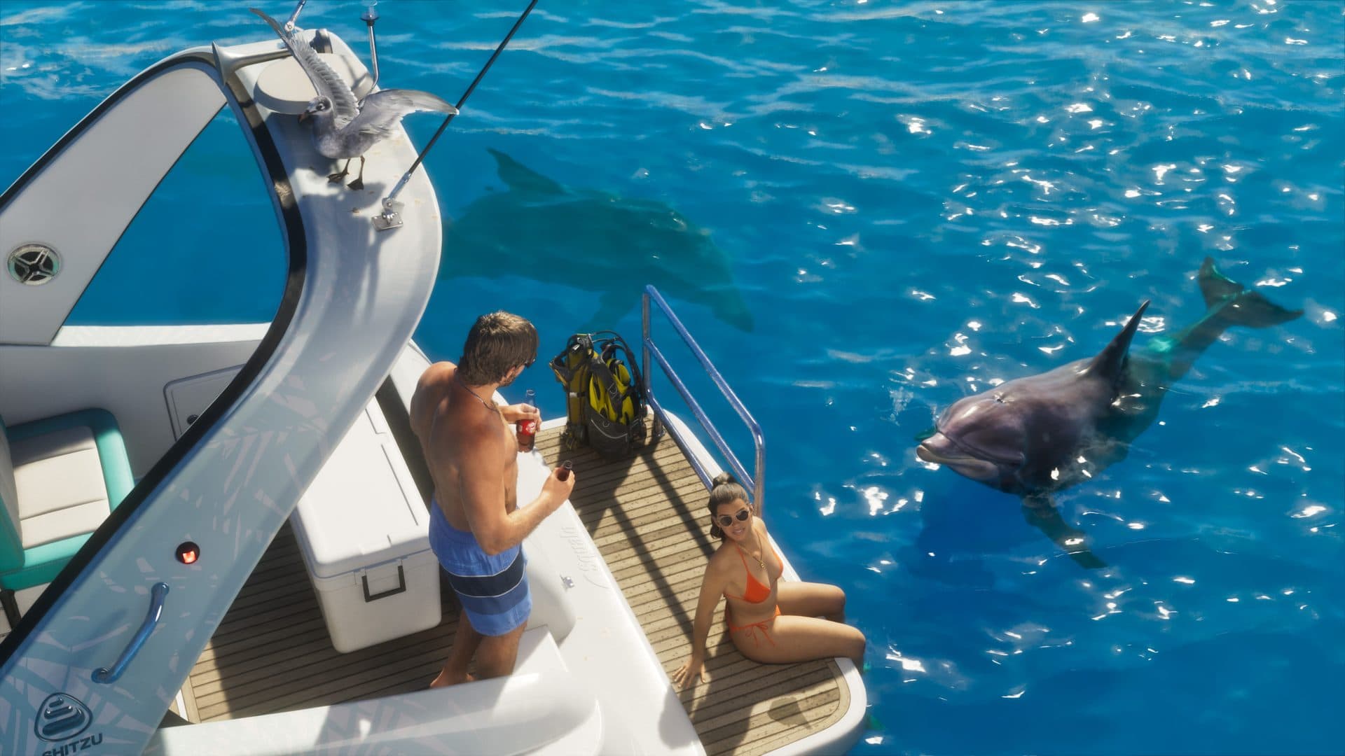 Fishing off the back, with company