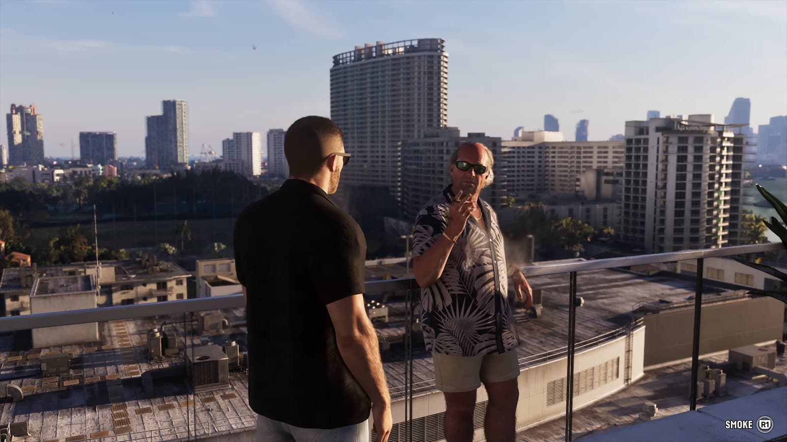 The Vice City skyline from a rooftop